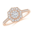 thumbnail image 1 of ANGARA Natural Pressure-Set Diamond Floral Engagement Ring in 14K Rose Gold for Women (Size-2.7mm| Color-G| Clarity-VS2) | April Birthstone, Anniversary, Jewelry Gift for Women | Natural Diamond Ring, 1 of 9
