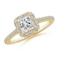 thumbnail image 1 of ANGARA Natural Princess-Cut Diamond Engagement Ring in 14K Yellow Gold for Women (Size-5mm| Color-I-J| Clarity-I1-I2) | April Birthstone, Anniversary, Jewelry Gift for Women | Natural Diamond Ring, 1 of 9