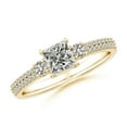 thumbnail image 1 of ANGARA Natural Princess-Cut Diamond Engagement Ring in 14K Yellow Gold for Women (Size-5mm| Color-K| Clarity-I3) | April Birthstone, Anniversary, Jewelry Gift for Women | Natural Diamond Ring, 1 of 10