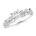 thumbnail image 1 of ANGARA Natural Princess-Cut Diamond Ring with Scrollwork in 14K White Gold for Women (Size-4.7mm| Color-G| Clarity-VS2) | April Birthstone, Anniversary, Jewelry Gift for Women | Natural Diamond Ring, 1 of 9