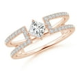 thumbnail image 1 of ANGARA Natural Princess Diamond Split Shank Ring in 14K Rose Gold for Women (Size-4mm| Color-H| Clarity-SI2) | April Birthstone, Anniversary, Jewelry Gift for Women | Natural Diamond Ring, 1 of 8