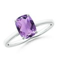 thumbnail image 1 of ANGARA Natural Prong-Set Cushion 1.2 ct Amethyst Solitaire Ring in 14K White Gold for Women (Size-8x6mm) | February Birthstone, Birthday, Anniversary, Jewelry Gift for Women | Natural Amethyst Ring, 1 of 9