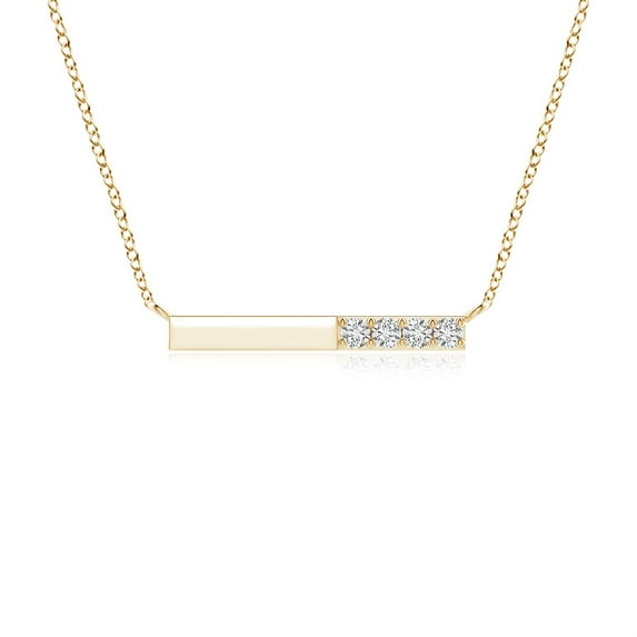 ANGARA Natural Prong-Set Diamond Bar Necklace in 14K Yellow Gold for Women (Size-1.9mm| Color-H| Clarity-SI2) | April Birthstone, Anniversary, Jewelry Gift for Women | Natural Diamond Necklace