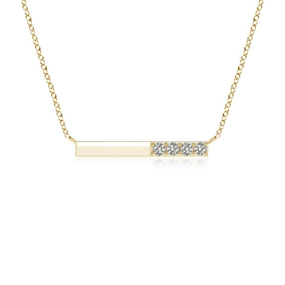 ANGARA Natural Prong-Set Diamond Bar Necklace in 14K Yellow Gold for Women (Size-1.9mm| Color-K| Clarity-I3) | April Birthstone, Anniversary, Jewelry Gift for Women | Natural Diamond Necklace