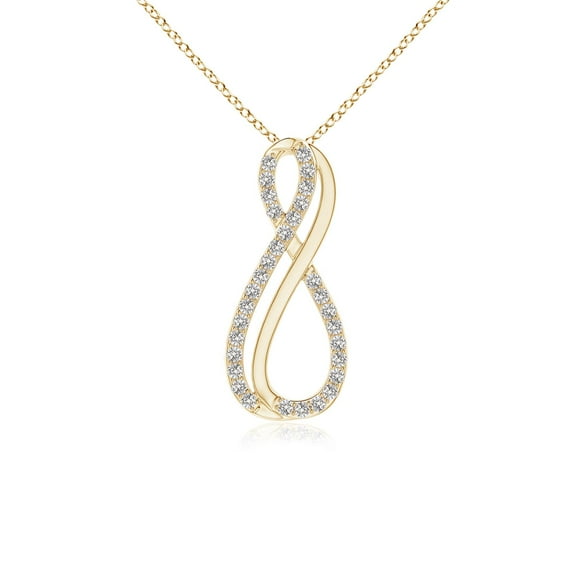 ANGARA Natural Prong-Set Diamond Infinity Pendant in 14K Yellow Gold for Women (Size-1mm| Color-I-J| Clarity-I1-I2) | April Birthstone, Anniversary, Jewelry Gift for Women | Natural Diamond Necklace