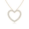 thumbnail image 1 of ANGARA Natural Prong-Set Diamond Open Heart Pendant in 14K Yellow Gold for Women (Size-0.9mm| Color-G| Clarity-VS2) | April Birthstone, Anniversary, Jewelry Gift for Women | Natural Diamond Necklace, 1 of 7