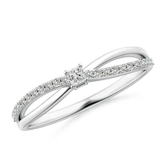 ANGARA Natural Prong Set Diamond Promise Ring in 925 Sterling Silver for Women (Size-2mm| Color-I-J| Clarity-I1-I2) | April Birthstone, Anniversary, Jewelry Gift for Women | Natural Diamond Ring