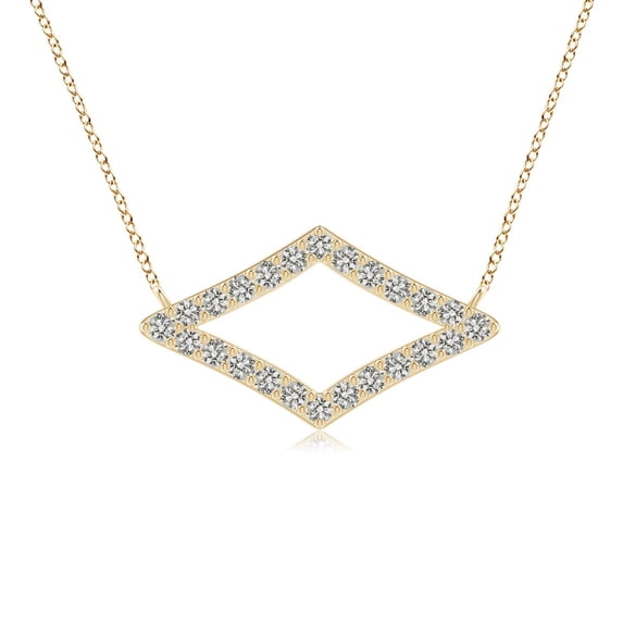 ANGARA Natural Prong-Set Diamond Rhombus Pendant in 14K Yellow Gold for Women (Size-1.55mm| Color-K| Clarity-I3) | April Birthstone, Anniversary, Jewelry Gift for Women | Natural Diamond Necklace