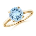 thumbnail image 1 of ANGARA Natural Prong-Set Round 1.6 ct Aquamarine Solitaire Engagement Ring in 14K Yellow Gold for Women (Size-8mm) | March Birthstone, Anniversary, Jewelry Gift for Women | Natural Aquamarine Ring, 1 of 8