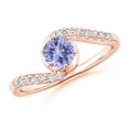 thumbnail image 1 of ANGARA Natural Prong-Set Tanzanite Bypass Ring with Diamond Accents in 14K Rose Gold for Women (Size-5mm) | December Birthstone, Birthday, Anniversary, Jewelry Gift for Women | Natural Tanzanite Ring, 1 of 8