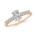 thumbnail image 1 of ANGARA Natural Rectangular Diamond Engagement Ring in 14K Rose Gold for Women (Size-6.5x4.5mm| Color-I-J| Clarity-I1-I2) | April Birthstone, Anniversary, Jewelry Gift for Women | Natural Diamond Ring, 1 of 10