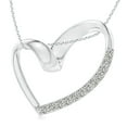 thumbnail image 1 of ANGARA Natural Ribbon Twist Open Heart Diamond Pendant in 14K White Gold for Women (Size-1.5mm| Color-K| Clarity-I3) | April Birthstone, Anniversary, Jewelry Gift for Women | Natural Diamond Necklace, 1 of 6