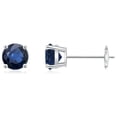 thumbnail image 1 of ANGARA Natural Round 1.2 ct Blue Sapphire Stud Earrings in 14K White Gold for Women (Size-5mm) | September Birthstone, Birthday, Anniversary, Jewelry Gift for Women | Natural Blue Sapphire Earrings, 1 of 8