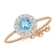 thumbnail image 1 of ANGARA Natural Round Aquamarine Bolo Ring with Diamond Halo in 14K Rose Gold for Women (Size-5mm) | March Birthstone, Birthday, Anniversary, Jewelry Gift for Women | Natural Aquamarine Ring, 1 of 9