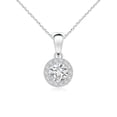 thumbnail image 1 of ANGARA Natural Round Diamond Halo Pendant in 14K White Gold for Women (Size-4.5mm | Color-H | Clarity-SI2) | April Birthstone, Birthday, Anniversary, Jewelry Gift for Women | Natural Diamond Necklace, 1 of 7