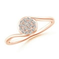 thumbnail image 1 of ANGARA Natural Round Halo Diamond Cluster Promise Ring in 14K Rose Gold for Women (Size-1.2mm| Color-I-J| Clarity-I1-I2) | April Birthstone, Anniversary, Jewelry Gift for Women | Natural Diamond Ring, 1 of 8