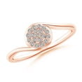 thumbnail image 1 of ANGARA Natural Round Halo Diamond Cluster Promise Ring in 14K Rose Gold for Women (Size-1.2mm| Color-K| Clarity-I3) | April Birthstone, Anniversary, Jewelry Gift for Women | Natural Diamond Ring, 1 of 8