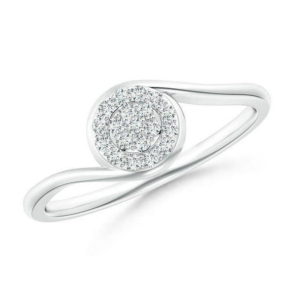 ANGARA Natural Round Halo Diamond Cluster Promise Ring in 14K White Gold for Women (Size-1.2mm| Color-G| Clarity-VS2) | April Birthstone, Anniversary, Jewelry Gift for Women | Natural Diamond Ring