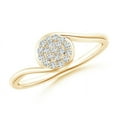thumbnail image 1 of ANGARA Natural Round Halo Diamond Cluster Promise Ring in 14K Yellow Gold for Women (Size-1.2mm| Color-G| Clarity-VS2) | April Birthstone, Anniversary, Jewelry Gift for Women | Natural Diamond Ring, 1 of 7
