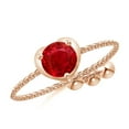 thumbnail image 1 of ANGARA Natural Round Ruby Solitaire Heart Bolo Ring in 14K Rose Gold for Women (Size-5mm) | July Birthstone, Birthday, Anniversary, Jewelry Gift for Women | Natural Ruby Ring, 1 of 9