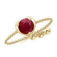 thumbnail image 1 of ANGARA Natural Round Ruby Solitaire Heart Bolo Ring in 14K Yellow Gold for Women (Size-5mm) | July Birthstone Jewelry for Her | Natural Ruby Rings, 1 of 9