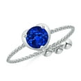 thumbnail image 1 of ANGARA Natural Round Sapphire Solitaire Heart Bolo Ring in 14K White Gold for Women (Size-5mm) | September Birthstone, Birthday, Anniversary, Jewelry Gift for Women | Natural Blue Sapphire Ring, 1 of 8