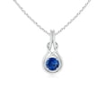thumbnail image 1 of ANGARA Natural Round Sapphire Solitaire Infinity Knot Pendant in 14K White Gold for Women (Size-5mm) | September Birthstone, Anniversary, Jewelry Gift for Women | Natural Blue Sapphire Necklace, 1 of 9