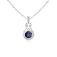 thumbnail image 1 of ANGARA Natural Round Sapphire Solitaire Infinity Knot Pendant in 14K White Gold for Women (Size-5mm) | September Birthstone, Anniversary, Jewelry Gift for Women | Natural Blue Sapphire Necklace, 1 of 9