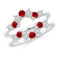 thumbnail image 1 of ANGARA Natural Ruby and Diamond Sunburst Ring Wrap in 14K White Gold for Women (Size-2.6mm) | July Birthstone, Birthday, Anniversary, Jewelry Gift for Women | Natural Ruby Ring, 1 of 11