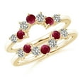 thumbnail image 1 of ANGARA Natural Ruby and Diamond Sunburst Ring Wrap in 14K Yellow Gold for Women (Size-2.6mm) | July Birthstone, Birthday, Anniversary, Jewelry Gift for Women | Natural Ruby Ring, 1 of 11