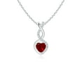 thumbnail image 1 of Angara Natural Ruby Necklace for Women in 14K White Gold (Size-4mm) - July Birthstone Jewelry | Ruby Heart Pendant, 1 of 9
