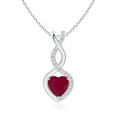 thumbnail image 1 of Angara Natural Ruby Heart Pendant Necklace in 925 Sterling Silver for Women (Size-6mm) - July Birthstone Jewelry | Ruby Infinity Pendant, 1 of 9