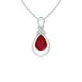thumbnail image 1 of ANGARA Natural Ruby Infinity Pendant with Diamond 'X' Motif in 925 Sterling Silver for Women (Size-7x5mm) | July Birthstone, Birthday, Anniversary, Jewelry Gift for Women | Natural Ruby Necklace, 1 of 8