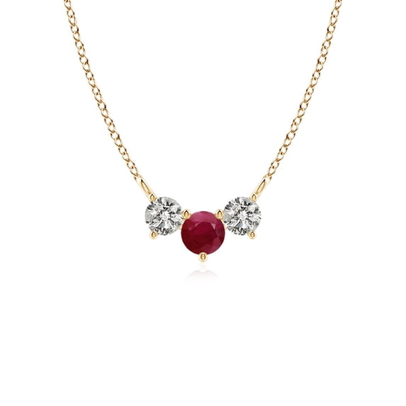 Ruby Dc ANGARA Natural Ruby Necklace for Women in 14K Yellow Gold - Classic ...