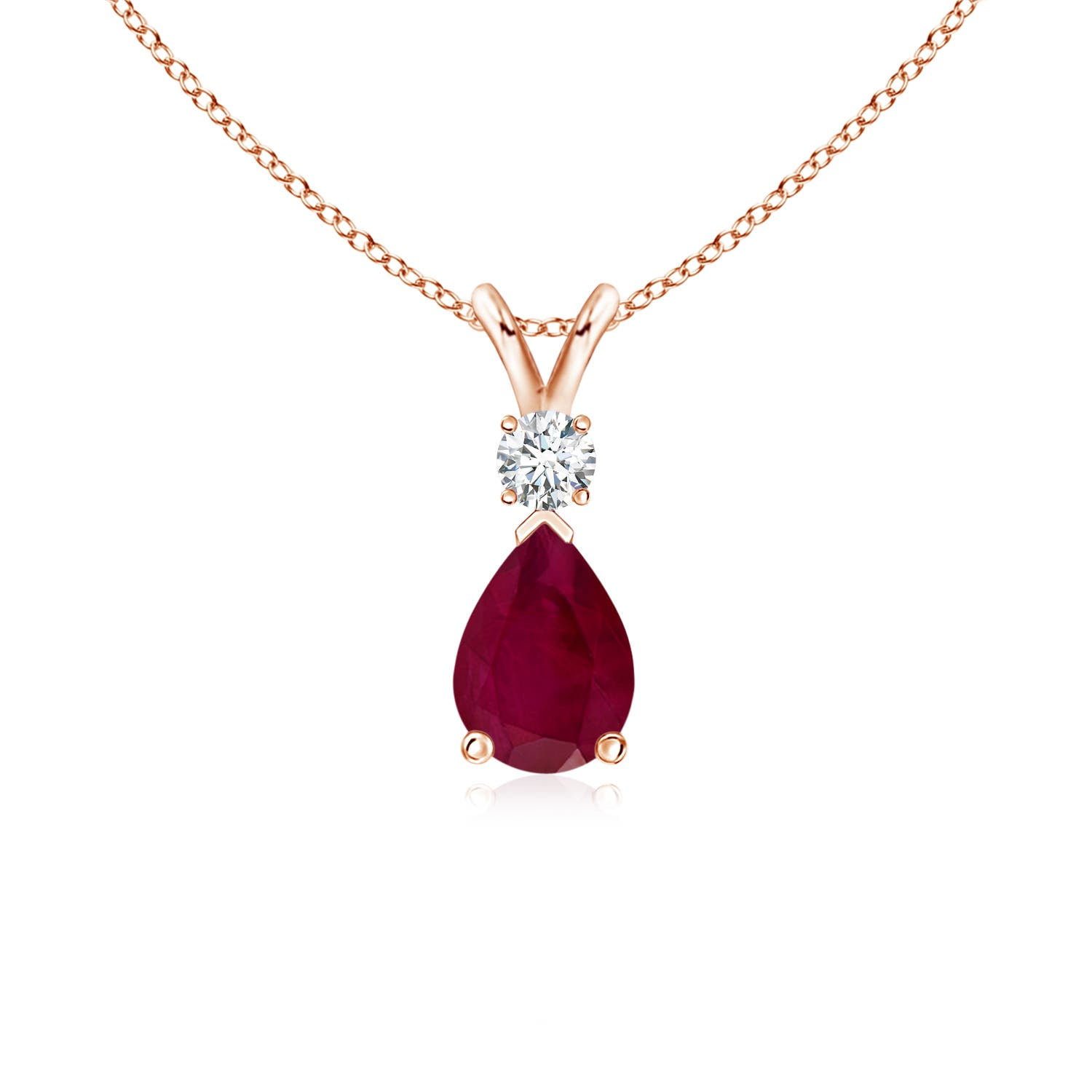 Angara Natural Pear Garnet Solitaire Pendant Necklace for Women, Girls in Platinum (Grade-AA | 9x7mm) January-Birthstone Jewelry Gift for Her 並行輸入 ANGARA 1.3 Ct Natural Garnet Pear Shape Pendant Necklace in 14K Solid Gold  (AAA) | eBay