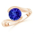 thumbnail image 1 of ANGARA Natural Semi Bezel-Set Solitaire Round 1.8 ct Tanzanite Bypass Ring in 14K Rose Gold for Women (Size-8mm) | December Birthstone, Anniversary, Jewelry Gift for Women | Natural Tanzanite Ring, 1 of 9