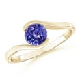 thumbnail image 1 of ANGARA Natural Semi Bezel-Set Solitaire Round Tanzanite Bypass Ring in 14K Yellow Gold for Women (Size-6mm) | December Birthstone, Anniversary, Jewelry Gift for Women | Natural Tanzanite Ring, 1 of 9