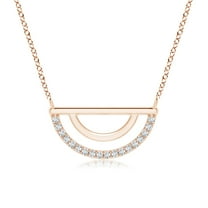 ANGARA Natural Semi-Circle Diamond Pendant in 14K Rose Gold for Women (Size-1.1mm | Color-G | Clarity-VS2) | April Birthstone, Birthday, Anniversary, Jewelry Gift for Women | Natural Diamond Necklace