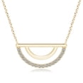 thumbnail image 1 of ANGARA Natural Semi-Circle Diamond Pendant in 14K Yellow Gold for Women (Size-1.35mm| Color-K| Clarity-I3) | April Birthstone, Birthday, Anniversary, Jewelry Gift for Women | Natural Diamond Necklace, 1 of 8