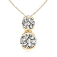 thumbnail image 1 of ANGARA Natural Semi Two Stone Diamond Pendant in 14K Yellow Gold for Women (Size-5.1mm| Color-K| Clarity-I3) | April Birthstone, Anniversary, Jewelry Gift for Women | Natural Diamond Necklace, 1 of 8
