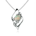 thumbnail image 1 of Angara Natural Opal Necklace - Shell Style Oval Opal Pendant Necklace in 14K White Gold for Women (Size-4x3mm) - October Birthstone Jewelry | 14K White Gold Necklace, 1 of 7