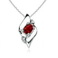 thumbnail image 1 of ANGARA Natural Shell Style Oval Ruby and Diamond Pendant in 14K White Gold for Women (Size-4x3mm) | July Birthstone, Birthday, Anniversary, Jewelry Gift for Women | Natural Ruby Necklace, 1 of 9