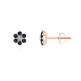 thumbnail image 1 of ANGARA Natural Six Petal Diamond and Sapphire Flower Stud Earrings in 14K Rose Gold for Women (Size-1.5mm) | September Birthstone, Anniversary, Jewelry Gift for Women | Natural Blue Sapphire Earrings, 1 of 8