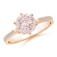 thumbnail image 1 of ANGARA Natural Six Prong-Set Round 1.1 ct Morganite Cathedral Engagement Ring in 14K Rose Gold for Women | Birthday, Anniversary, Jewelry Gift for Women | Natural Morganite Ring, 1 of 7