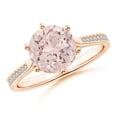 thumbnail image 1 of ANGARA Natural Six Prong-Set Round 1.65 ct Morganite Cathedral Engagement Ring in 14K Rose Gold for Women | Birthday, Anniversary, Jewelry Gift for Women | Natural Morganite Ring, 1 of 7