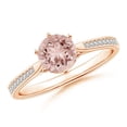 thumbnail image 1 of ANGARA Natural Six Prong-Set Round Morganite Cathedral Engagement Ring in 14K Rose Gold for Women | Birthday, Anniversary, Jewelry Gift for Women | Natural Morganite Ring, 1 of 10