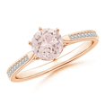thumbnail image 1 of ANGARA Natural Six Prong-Set Round Morganite Cathedral Engagement Ring in 14K Rose Gold for Women | Birthday, Anniversary, Jewelry Gift for Women | Natural Morganite Ring, 1 of 10