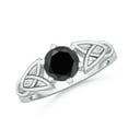 thumbnail image 1 of ANGARA Natural Solitaire 1.25 ct Enhanced Black Diamond Celtic Knot Ring in 14K White Gold for Women (Size-6.4mm) | April Birthstone, Anniversary, Jewelry Gift for Women | Enhanced Black Diamond Ring, 1 of 10