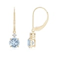 thumbnail image 1 of ANGARA Natural Solitaire 1.44 ct Aquamarine Dangle Earrings with Diamond in 14K Yellow Gold for Women (Size-6mm) | March Birthstone, Anniversary, Jewelry Gift for Women | Natural Aquamarine Earrings, 1 of 7