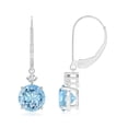 thumbnail image 1 of ANGARA Natural Solitaire 2.24 ct Aquamarine Dangle Earrings with Diamond in 14K White Gold for Women (Size-7mm) | March Birthstone, Anniversary, Jewelry Gift for Women | Natural Aquamarine Earrings, 1 of 9
